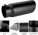 Richeer 5-6" Exhaust Tip, 5" Inlet 6” Outlet 15” Overall Length, Stainless Steel