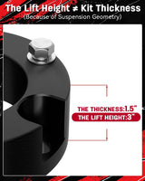 Richeer 3" Front Leveling Kit for Toyota(Tacoma, 4Runner, FJ Cruiser)