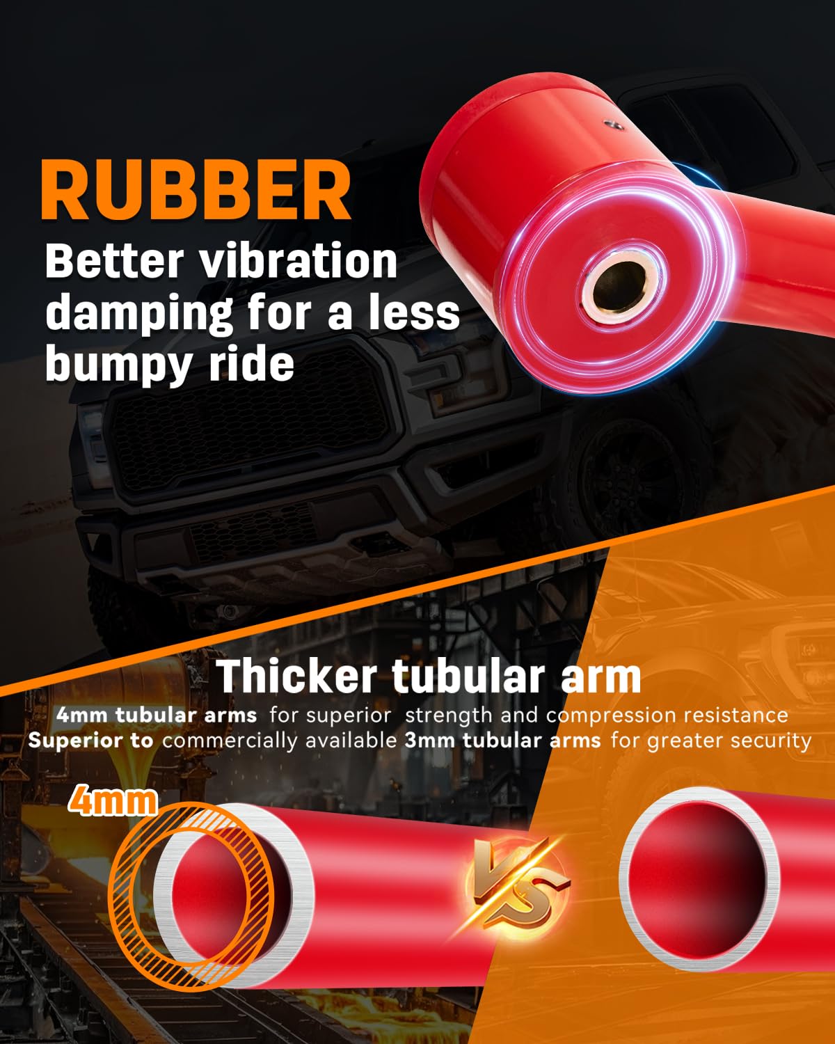 Richeer 3" Leveling Lift Kit & 2-4" Upper Control Arms (Ford/Lincoln)