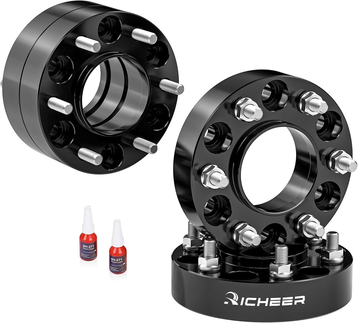 Richeer 1.5'' 6x5.5 Hub Centric Wheel Spacer with 14x1.5 Studs & 78.1mm Bore