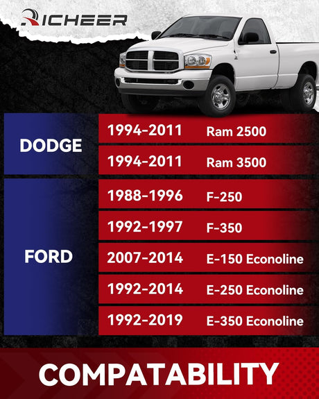 Richeer 2'' 8x6.5 Wheel Spacers with 9/16-18 Studs 126.15mm Center Bore