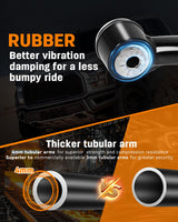 Richeer 2-4" Front Upper Control Arms & 2-4" Lift Suspension Kit Adjustable Control Arm (2000-2010 Silverado Sierra, 2003-2009 H2)