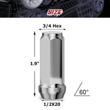 Richeer 1/2-20 Lug Nuts, 20PCS Bulge Acorn, Closed End for Trucks & SUV