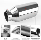 Richeer 4" Inlet to 7" Outlet Exhaust Tip 15" Length Polished Stainless Steel Universal for 4" O.D. Tailpipe
