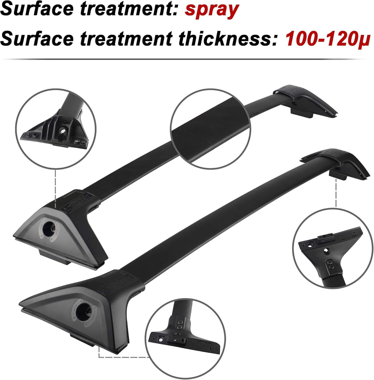 Richeer 260LBS Roof Rack Cross Bars (2019-2024 Toyota RAV4 LE XLE XSE Premium Limited Hybrid with Side Rails)