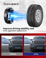 Richeer 6x5.5" Hub Centric Wheel Spacers Fits 1999+ Chevy Silverado 2023+ Colorado 1999+ GMC Sierra 2023+ Canyon-1.25" Thick Black