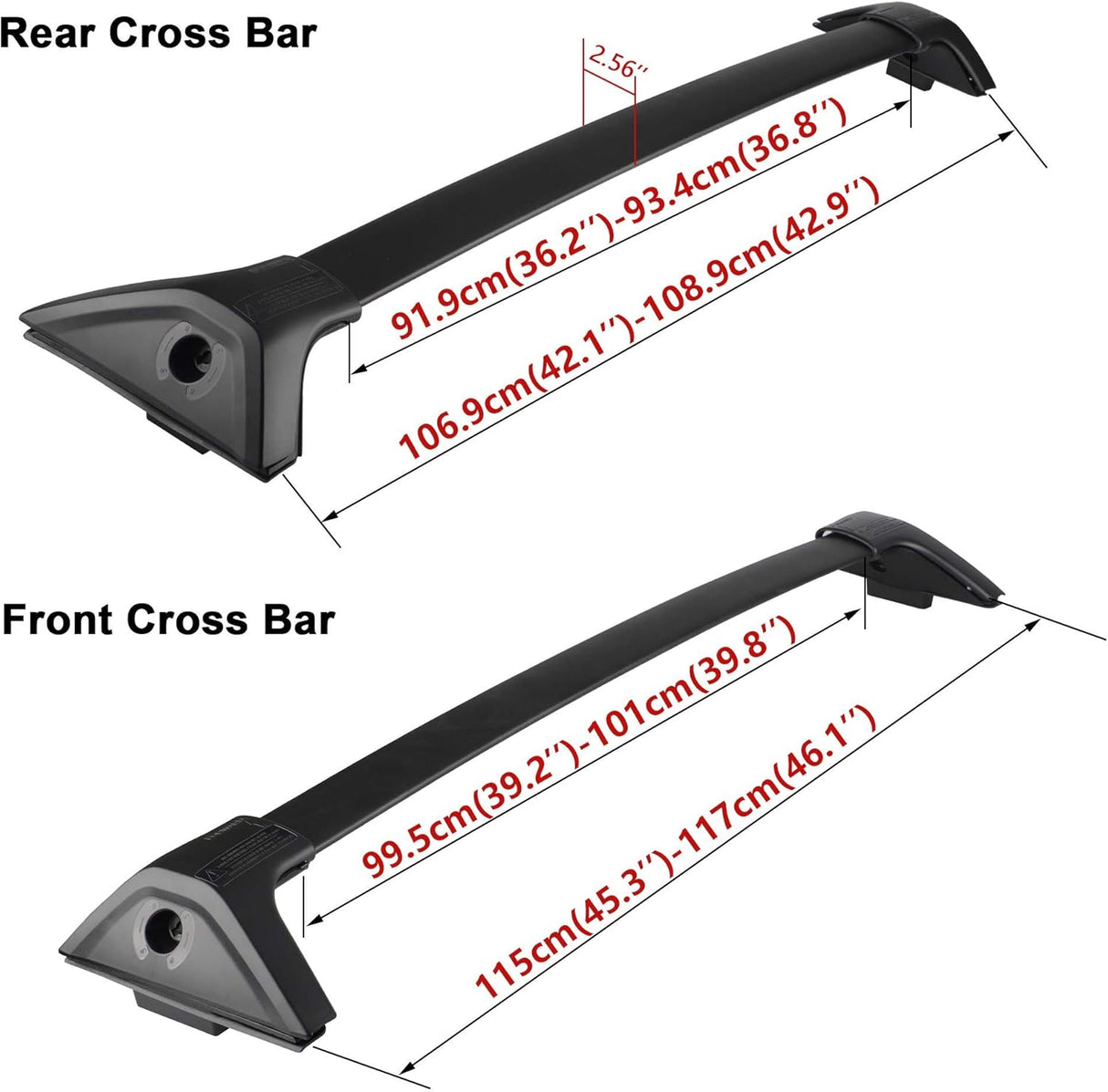 Richeer 260LBS Roof Rack Cross Bars (2019-2024 Toyota RAV4 LE XLE XSE Premium Limited Hybrid with Side Rails)
