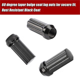 Richeer M14x1.5 Lug Nuts, 32PCS Bulge Acorn, Closed End for Trucks & SUVs - Black