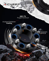 Richeer 6x5.5" Hub Centric Wheel Spacers Fits 1999+ Chevy Silverado 2023+ Colorado 1999+ GMC Sierra 2023+ Canyon-1.25" Thick Black