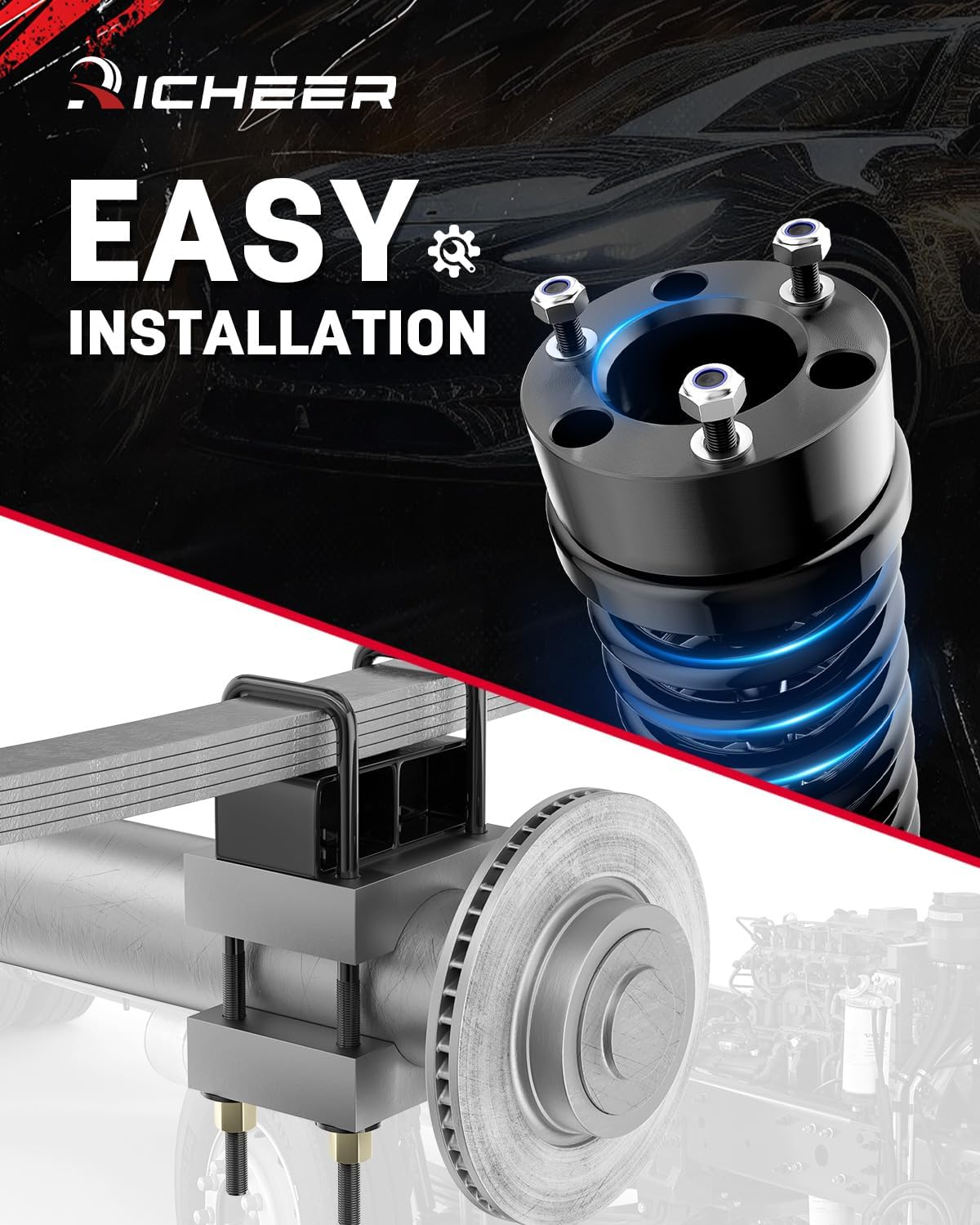 Richeer 3" Front 2" Rear Leveling Kit for 2004-2020 Ford(F150)