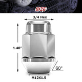 Richeer M12x1.5 Lug Nuts, 20PCS Bulge Acorn, Closed End for Trucks & SUVs - Chrome
