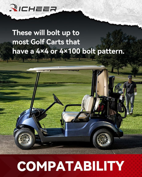 Richeer 2 inch 4x4 Wheel Spacers for Golf Carts -2" Thick Black