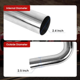 Richeer 2.5" O.D. T304 Stainless Steel DIY Custom Exhaust Tubing, Universal Fit (Set of 8)