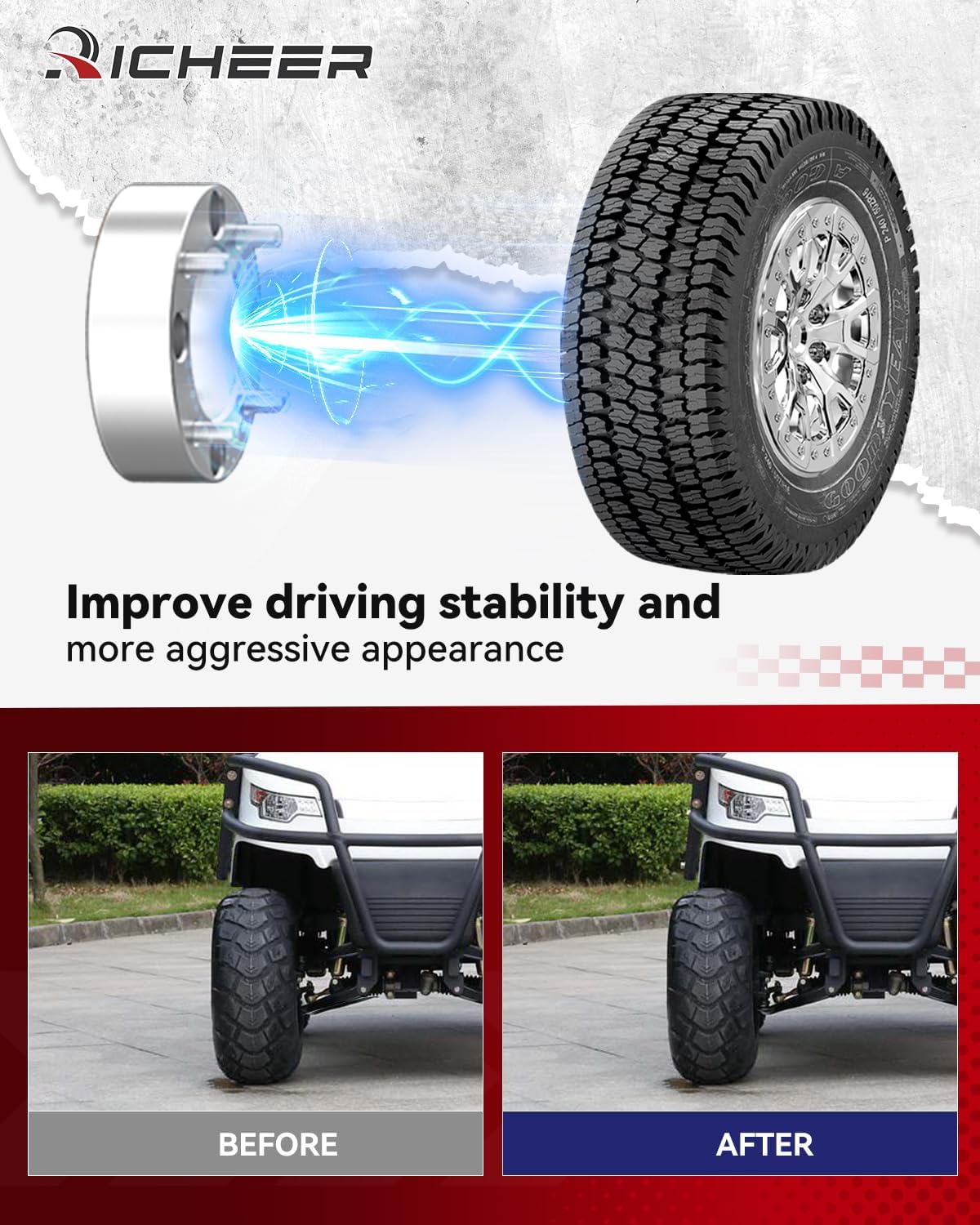 Richeer 4x137mm Wheel Spacers for Off-Road Vehicles (Kawasaki, Can-Am & More) 2" Thick  Silver