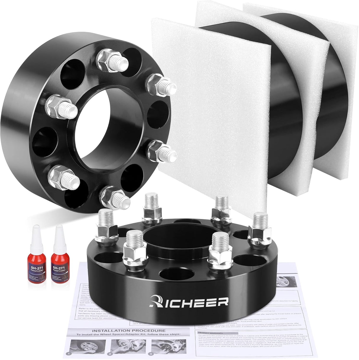 Richeer 1.5" 6x4.5" Hub Centric Wheel Spacers for Off-Road Vehicles (Nissan & More)