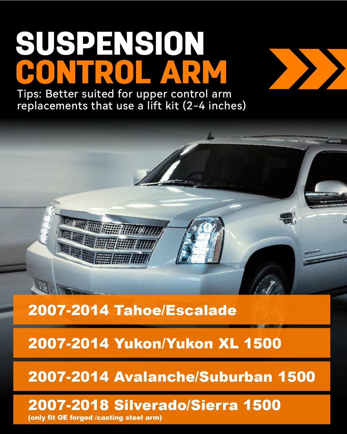 Richeer 3" Leveling Lift Kit & 2-4" Upper Control Arms For with Ball Joint (2007-2016 Silverado/Sierra)