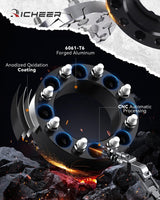 Richeer 8x6.5" Wheel Spacers for Off-Road Vehicles (Chevy & More) 2" Thick Black