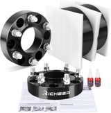 Richeer 6x5.5" Hub Centric Wheel Spacers Fits 1999+ Chevy Silverado 2023+ Colorado 1999+ GMC Sierra 2023+ Canyon-1.25" Thick Black