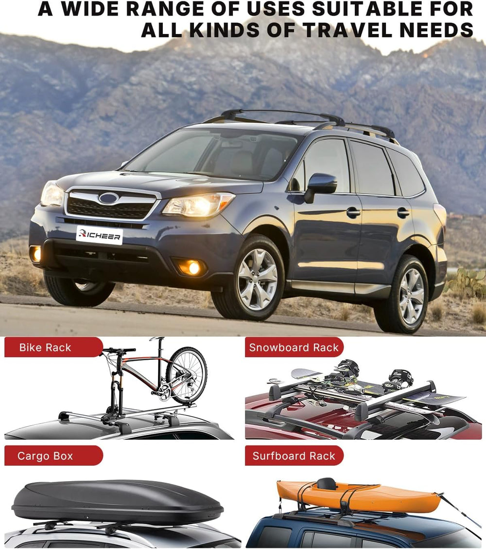 Richeer 220LBS Roof Rack Cross Bars for 2014-2025 Forester with Side R