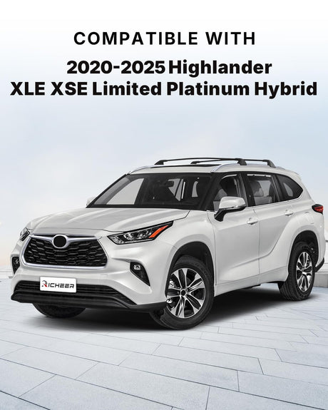 Richeer 260LBS Roof Rack Cross Bars (2020-2025 Highlander XLE XSE Limited Platinum Hybrid), Heavy Duty Aluminum Cross Bar