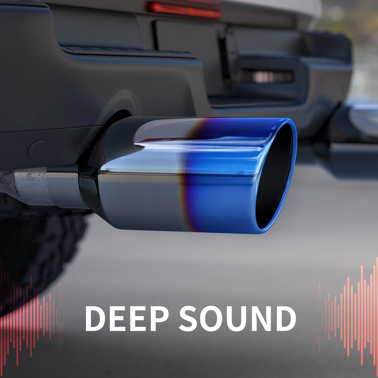 Richeer 3-4" Blue Burnt Exhaust Tip, 3" Inlet 4” Outlet 9”, Overall Length Stainless Steel Exhaust Tip