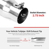 Richeer 2.75-3.5" Exhaust Tip, 2.75" Inlet 3.5” Outlet 12” Overall Length Stainless Steel Exhaust Tip