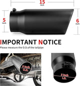 Richeer 5-6" Exhaust Tip, 5" Inlet 6” Outlet 15” Overall Length, Stainless Steel