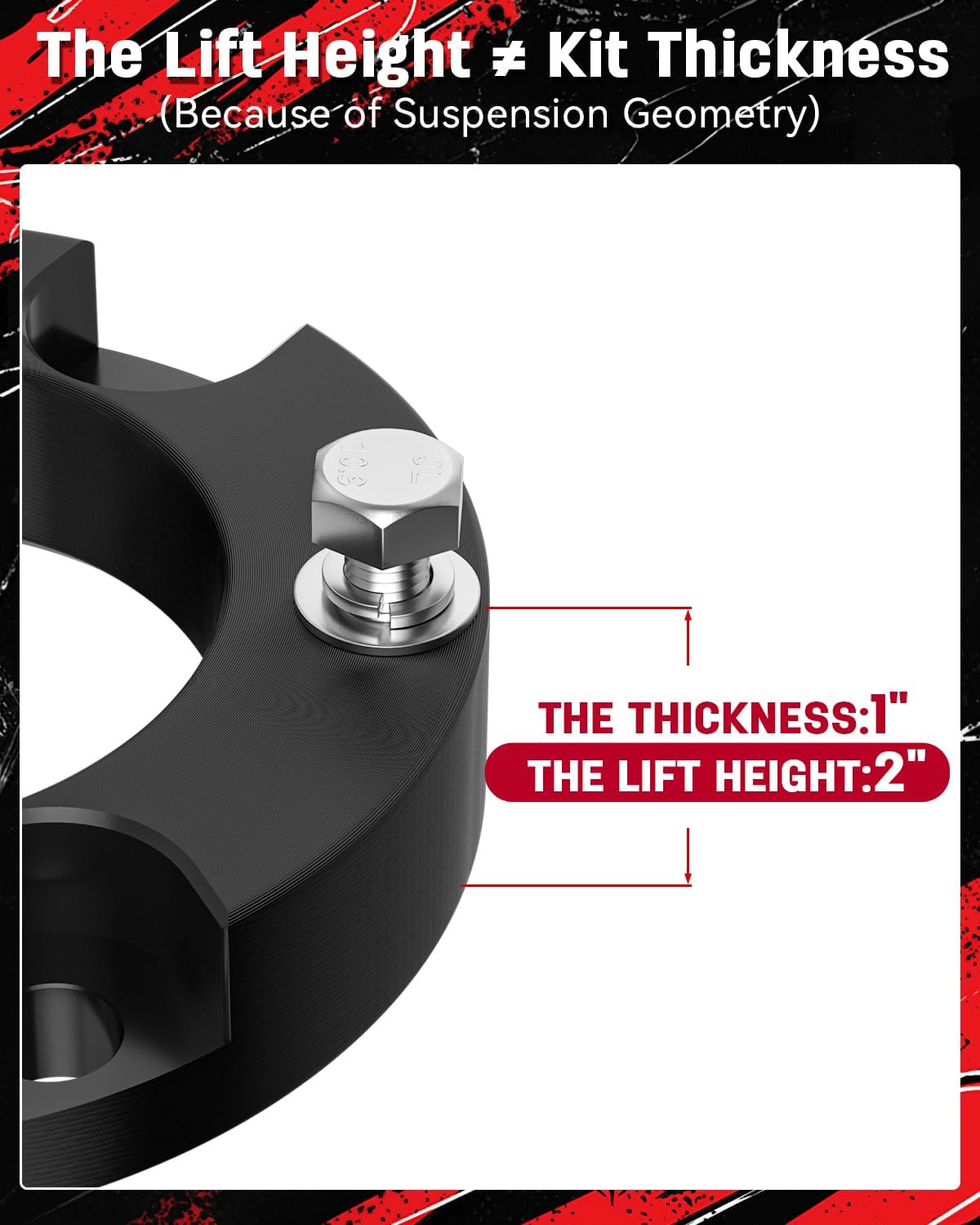 Richeer 2" Front Leveling Kit for Toyota(Tacoma, 4Runner,FJ Cruiser)