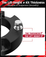 Richeer 2" Front Leveling Kit for Toyota(Tacoma, 4Runner,FJ Cruiser)