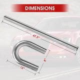 Richeer 2.5" O.D. T304 Stainless Steel DIY Custom Exhaust Tubing, Universal Fit (Set of 8)
