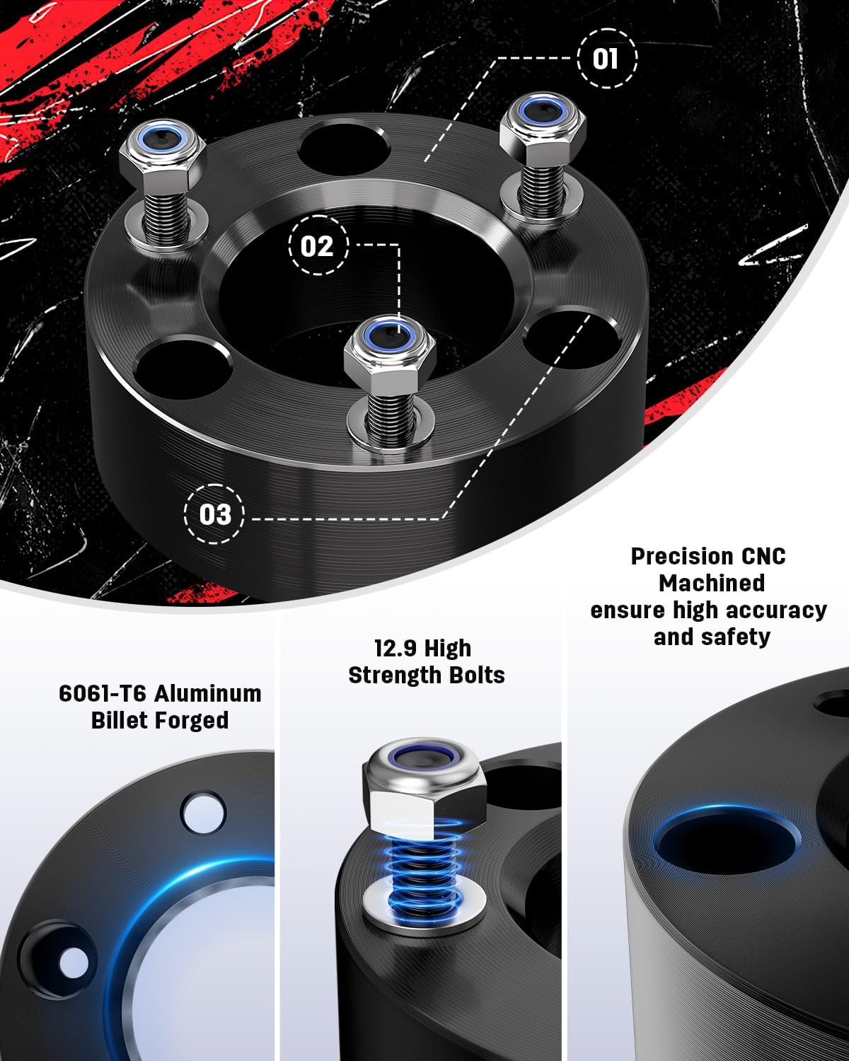 Richeer 3" Front Leveling Kit for 2004-2026 Ford F-150