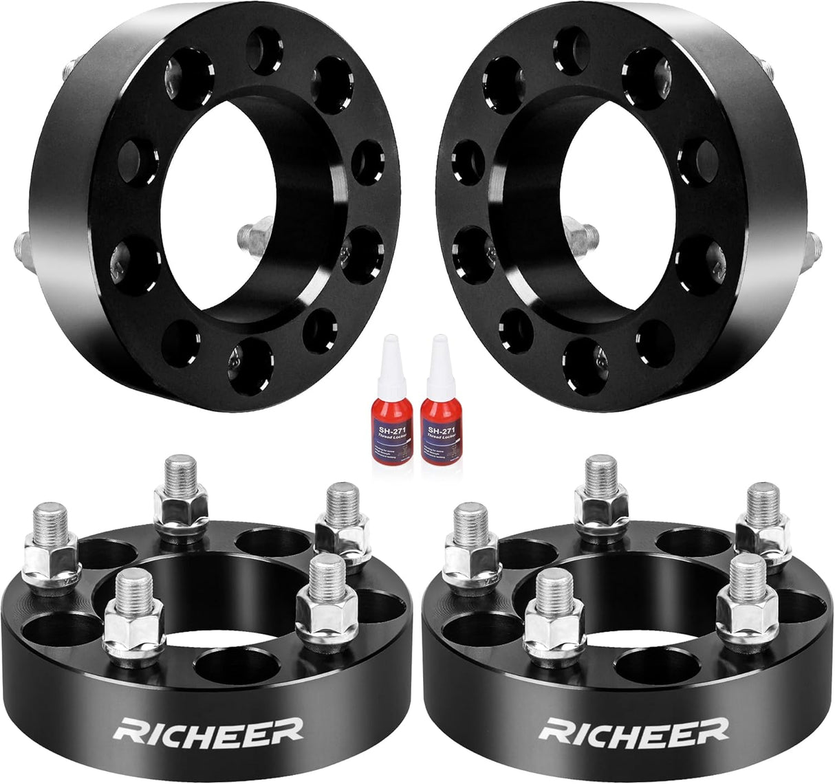 Richeer 1.5" 5x4.5" Wheel SpacersWheel Spacer for Wrangler Ranger Explorer Mustang Edge with 1/2-20 Studs 82.5mm Center Bore