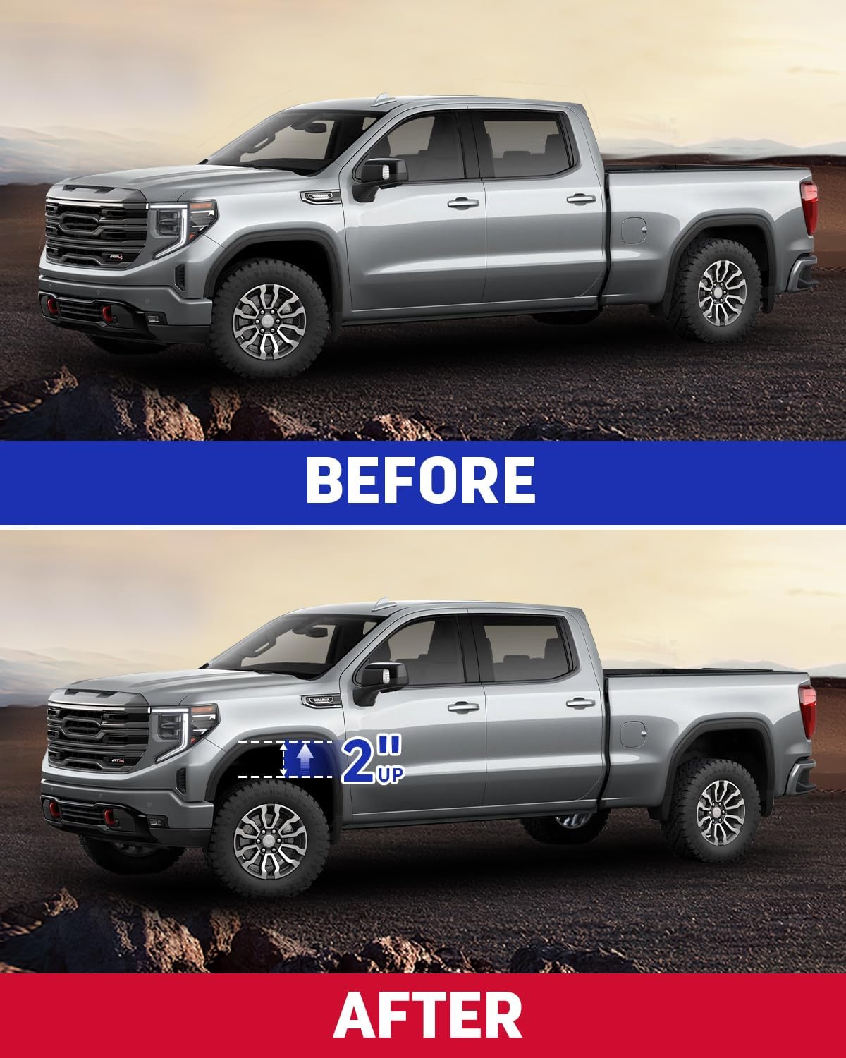 Richeer 2" Front Leveling Kit for Chevy and GMC(Silverado, Sierra)