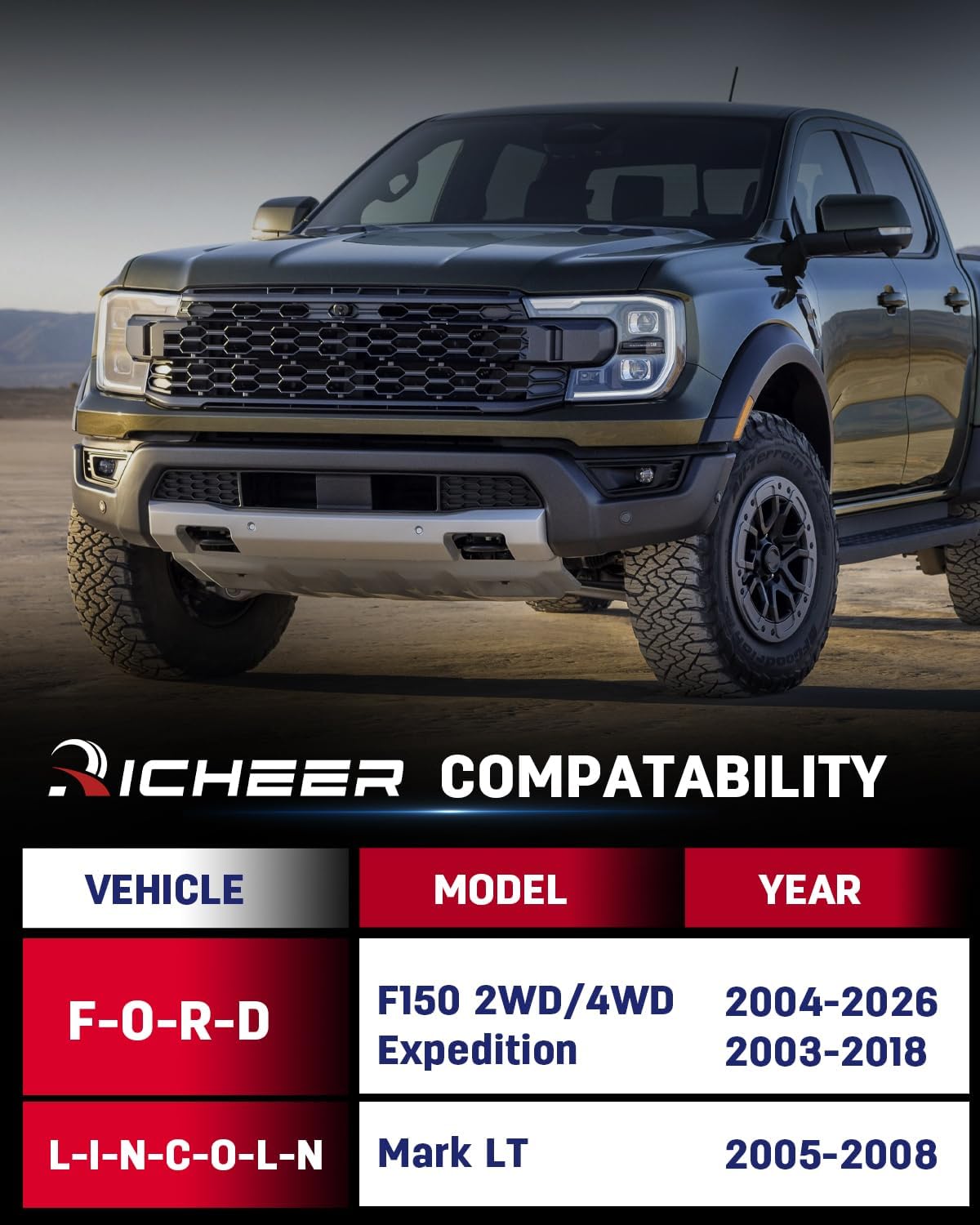 Richeer 1.5" Front Leveling Kit for Ford and Lincoln(F150, Mark LT)