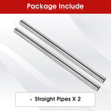 Richeer 3 Inch O.D. Stainless Steel Straight Exhaust Pipe, 47.3" Long 2PCS
