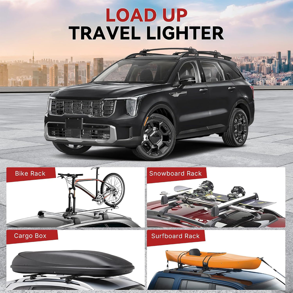 Richeer 330LBS Roof Rack Cross Bars for 2021-2026 Sorento X-Line & X-Pro