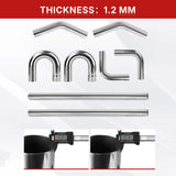 Richeer 3 inch O.D. Stainless Steel Exhaust Pipe Kit DIY Custom Tube （8PCS）