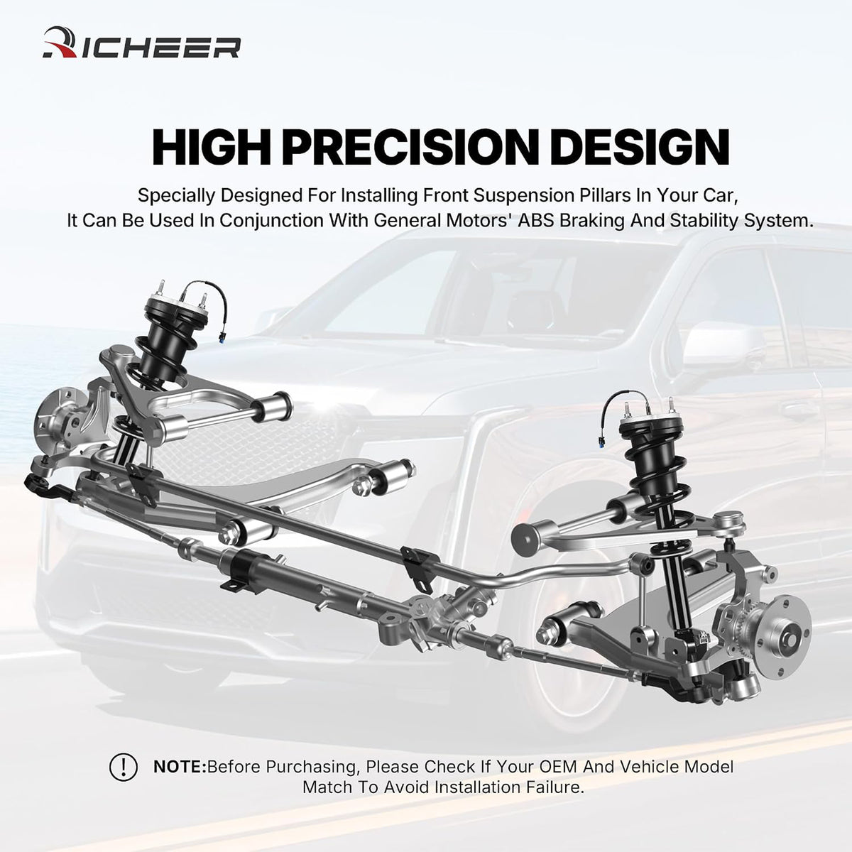 Richeer Front Strut Assembly Compatible With 2021-2024 Escalade Tahoe Yukon