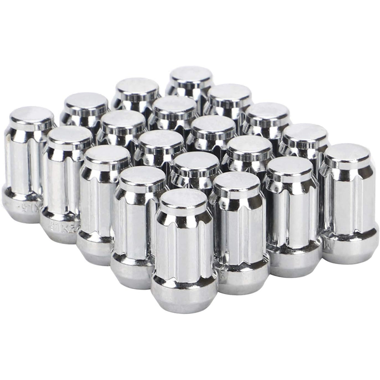 Richeer 20PCS M12x1.5 Wheel Lug Nuts, 1.38 inch Tall XL Spline Lug Nut Set Chrome Finish, 0.79" Hex, 60 Degree Conical Seat