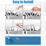 Richeer MC‑Series 100PCS Clip‑on Wheel Weight Set – 0.25/0.5/0.75/1.0 oz (25 Each), Heat‑Treated Spring Steel, Precision Fit for Alloy Wheels