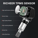 Richeer 4 PCS Variable Angle TPMS Sensor for Chevrolet GMC Cadillac Buick