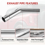Richeer 2.5" O.D. T304 Stainless Steel Exhaust Pipe 45 Degree Elbow (2PCS)