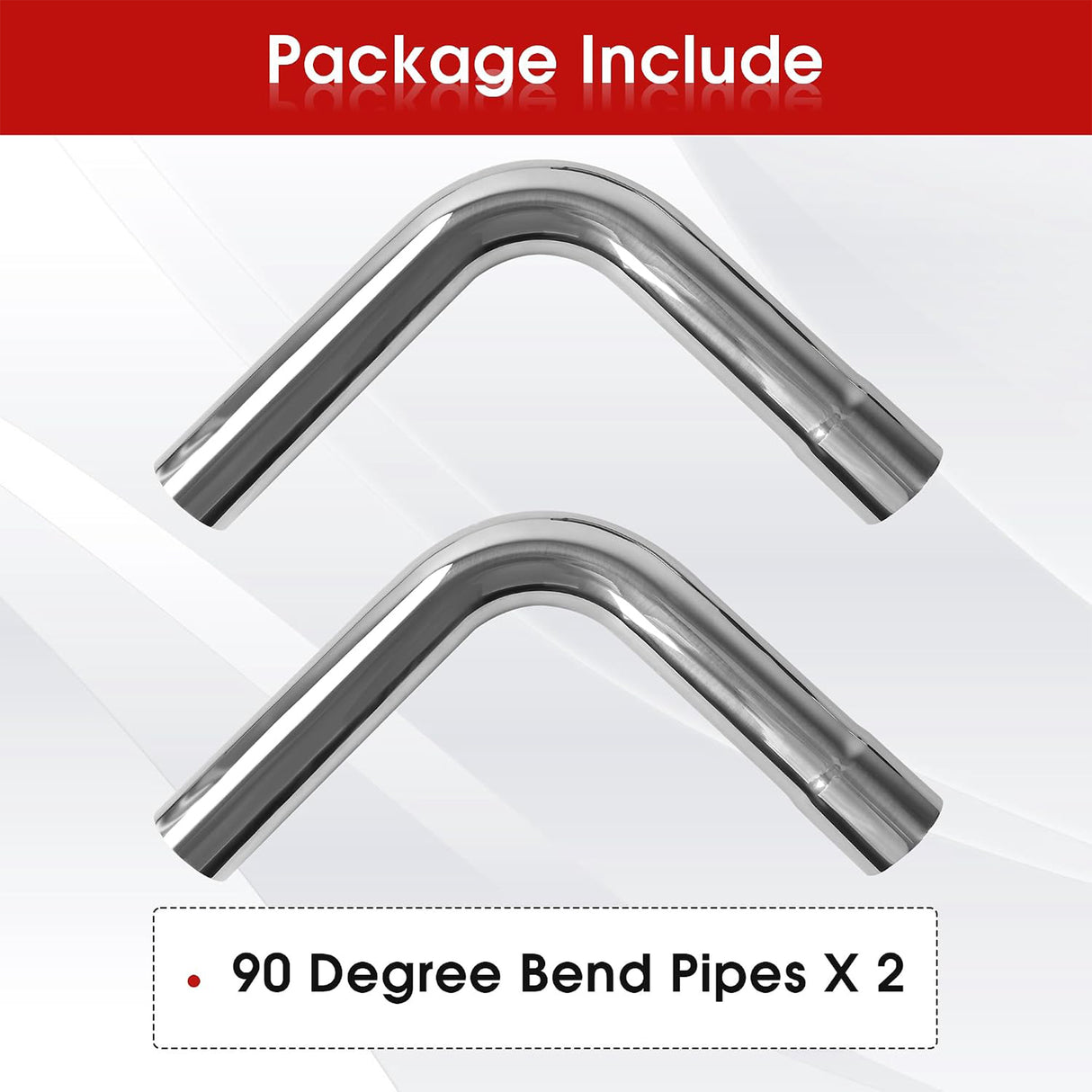 Richeer 2.5 Inch O.D. Stainless Steel Exhaust Pipe 90 Degree Elbow (2PCS)