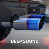 Richeer 3" Inlet Blue Burnt Exhaust Tip, 4” Outlet 12” Long Stainless Steel