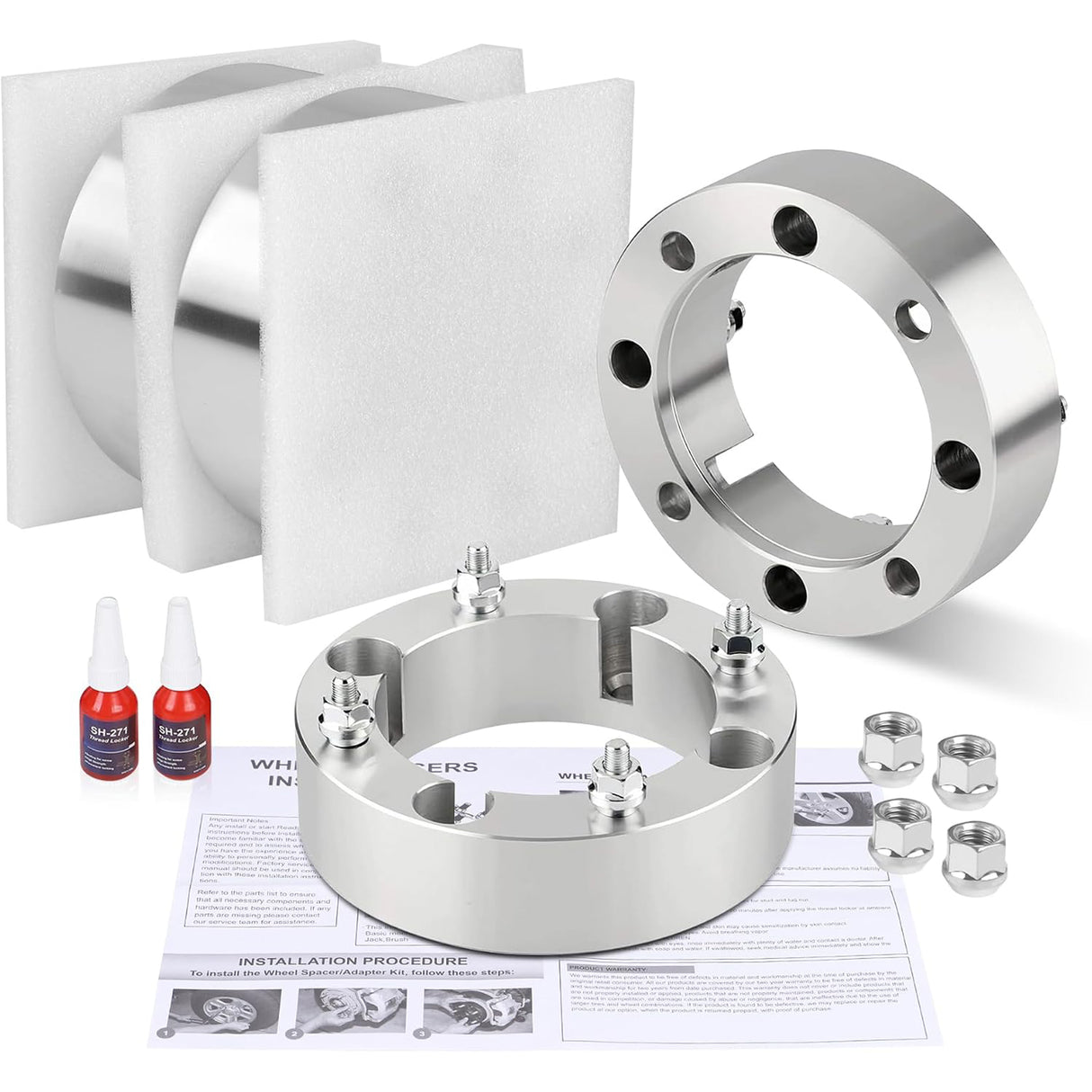 Richeer 2'' 4x137 Wheel Spacers with 12x1.5 Studs & 110mm Bore for 2017-2025 Can-Am Maverick X3, 2019-2025 Talon 1000R 1000X, 2016-2024 Pioneer 1000