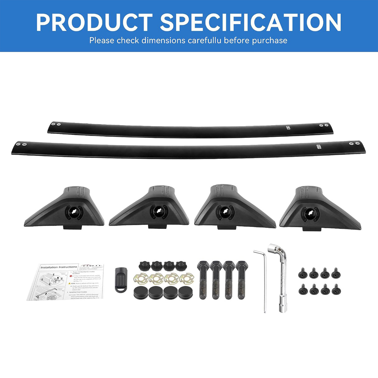 Richeer Aluminum Lockable Roof Rack For 2019-2025 RAV4, 220LBS Cross Bars Fit Luggage Luggage Kayaks Bicycles Snowboard