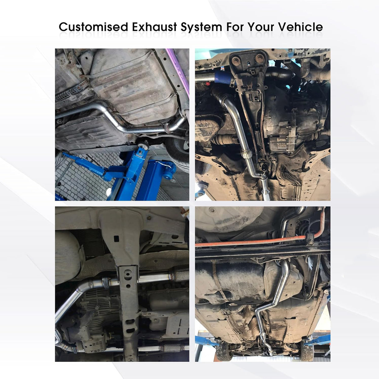 Richeer 3.5 inch O.D. T304 Stainless Steel Exhaust Pipe Kit DIY Custom Tube