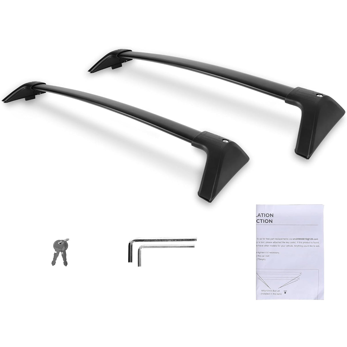 Richeer Heavy Duty 260LBS Roof Crossbars for 2019‑2025 RAV4 – Lightweight Aluminum, Metal Anti‑Theft System, Low‑Wind Noise Design, Fits Cargo Boxes, Bikes, Kayaks