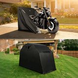 Richeer Heavy‑Duty Foldable Mo torcycle Shelter– 136"x54" x75" 600D Oxford fabric, Anti‑Rust Steel Poles, Double‑Triangle Windproof Design, Fits storing motorcycles, scooters, bicycles, electric bikes