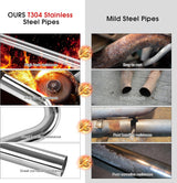 Richeer 2.5" O.D. T304 Stainless Steel DIY Custom Exhaust Tubing, Universal Fit (Set of 8)
